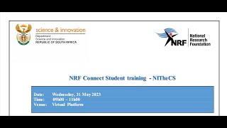 20230531  NRF presentationtraining on NRF Bursary application process [upl. by Doll]