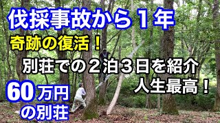 伐採事故から１年・別荘での２泊３日を紹介・人生最高！ [upl. by Lyrehc]