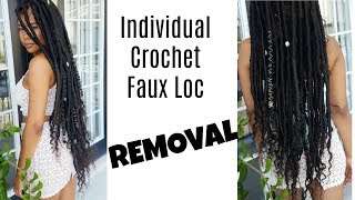 Handmade Individual Crochet Faux Loc TAKE DOWN for long and short hair in UNDER 1 HOUR [upl. by Colan]