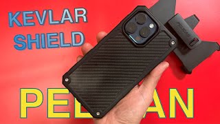 Blogger Friendly Pelican Shield Kevlar with Holster Belt Clip for iPhone 15 Pro Max kevlar [upl. by Oiluj457]