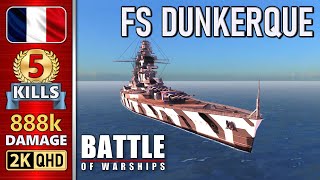 BATTLE OF WARSHIPS ⚓ DUNKERQUE  5 KILLS  888k DAMAGE 💥 [upl. by Fadiman]