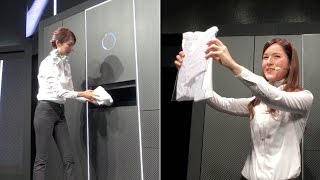 A demonstration of “Laundroid” the world’s first automated laundryfolding robot [upl. by Haerle523]