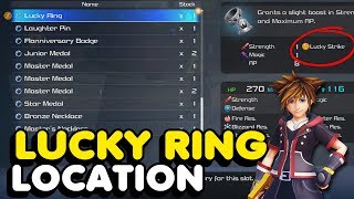 KH3  How To Get The LUCKY RING In Kingdom Hearts 3 Increase Drop Rate For Rare Items [upl. by Ariik]