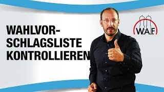 Wie muss der Wahlvorstand die Wahlvorschlagsliste kontrollieren  Betriebsrat Video [upl. by Etam]