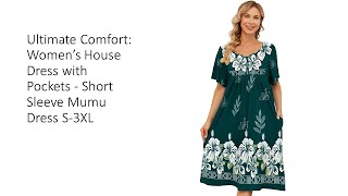 Ultimate Comfort Women’s House Dress with Pockets  Short Sleeve Mumu Dress S3XL [upl. by Gilchrist411]