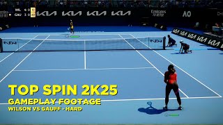 TopSpin 2K25 Gameplay Footage  Williams VS Gauff Hard Difficulty [upl. by Aibara]