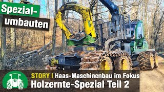 John Deere Forsttechnik  Waldarbeit mit Haas Maschinenbau Teil 2  RückezugUni Winch  Lauer Forst [upl. by Kristos683]