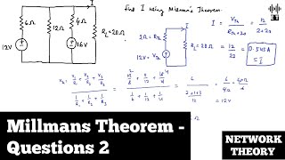 Millmans Theorem  Questions 2  Network Theorems  Network Theory [upl. by Lyall]