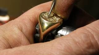 Signet ring with Family Crest  Engraved in Canada [upl. by Einnalem]