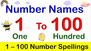 1 to 100 Number Spelling  Number Name 1 to 100  Counting with spelling  1100 spelling in English [upl. by Cacia]