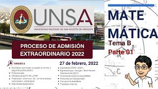 Solucionario Admisión UNSA 2022 Extraordinario Matemática Parte 01 [upl. by Fisken315]