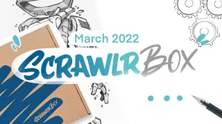 ScrawlrBox March 2022 UNBOXING  EmilyArts [upl. by Layor]