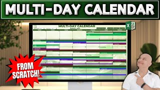 CREATE a MultiDay Calendar in Excel FROM SCRATCH Like a Pro [upl. by Titus]