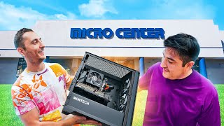 I Surprised a Subscriber from Microcenter  PC Build Challenge [upl. by Sherer]