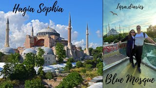 Istanbul Travel Vlog 1  Blue Mosque  Hagia Sophia  Turkey  Seven Hills Hotel Iqradiaries [upl. by Keeryt776]