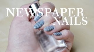 NEWSPAPER  NAILS TUTORIAL [upl. by Annoyed]