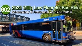 CDTA 602 Bus Ride 2022 Gillig 40 Low Floor 4213 from Schenectady to Amsterdam via NYS Route 5 [upl. by Alanah]