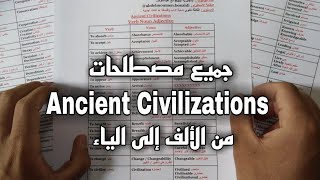 Ancient Civilizations  جميع مصطلحات الوحدة الاولى من الالف الى الياء مع الشرح [upl. by Acsehcnarf]