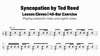 Sixteenth Notes and Eighth Notes  40Bar Exercise ♩  70 BPM [upl. by Cedar]