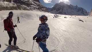 Aiguille du Midi  Mont Blanc  Chamonix Vallée blanche ski offpiste with GoPro HD cam [upl. by Rodablas]