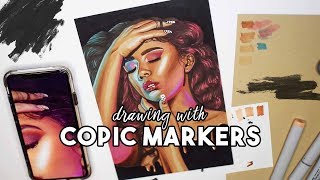 How to Draw with Copic Markers  speed drawing chat with me [upl. by Zellner340]