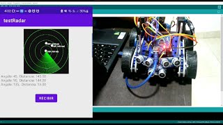 Radar con Arduino y Android usando 3 sensores ultrasonicos [upl. by Kimball745]