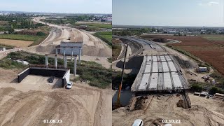 Drum de legătură centura Oradea Autostrada Transilvania A3 comparatia la 2 luni [upl. by Ennovart]