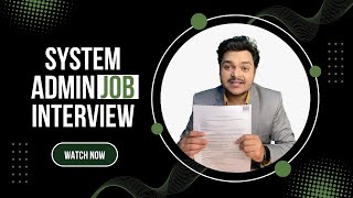 System Administrator Job Interview Preparation  Become System Administrator [upl. by Kelwin]