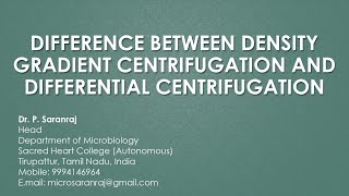 Difference Between Density Gradient Centrifugation and Differential Centrifugation [upl. by Viccora]