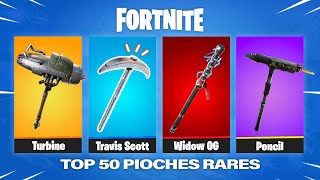 LES 50 PIOCHES LES PLUS RARES DE FORTNITE  🔥 2024 [upl. by Barnebas704]