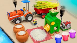 Top most creative Diy tractor making mini threshing machine  Diy mini harvest tractor [upl. by Compton]