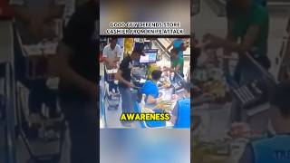 SelfDefense Good Guy Defends Store Cashier From Knife Attacks shorts [upl. by Halika]