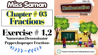 Exercise 12 Unit No 03 Class 3  Fractions educationuptoclass12 [upl. by Enilesoj]