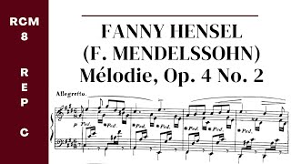 Fanny Hensel Mélodie op 4 no 2 RCM Level 8 Repertoire List C  sheet music [upl. by Ecart]