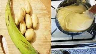 HOW TO PREPARE PLANTAIN AND POTATO FUFU [upl. by Petr]