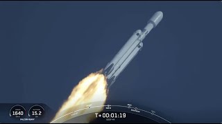 SpaceX Falcon Heavy launches classified Space Force satellites nails landings [upl. by Otreblig]