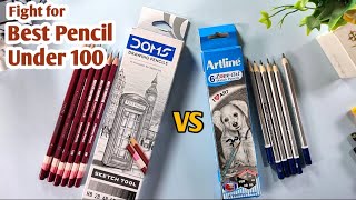 Artline vs DOMS drawing pencil  Epic Fight for Best Pencils Under 100 [upl. by Lilah]