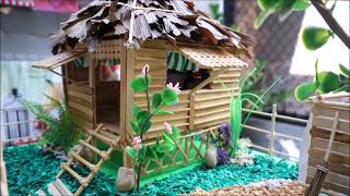 DIY POPSICLE STICKS  quotBahay Kuboquot The Filipino Native House [upl. by Acinot]