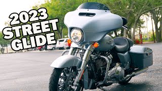 2023 HarleyDavidson Street Glide in Atlas Silver Metallic  Full Features Breakdown and Walk Around [upl. by Yhtur]