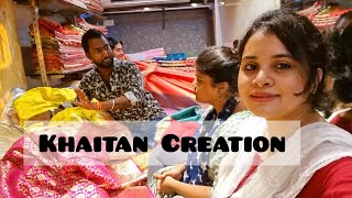 ননদের বিয়ের Saree Shopping করলাম BaraBazar KHAITAN CREATION থেকে  Bengali wedding shopping vlog [upl. by Kevina333]