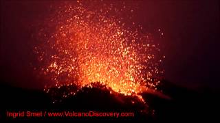 Lava flow and large explosion from Stromboli volcano Eolian Islands Italy [upl. by Alphard]