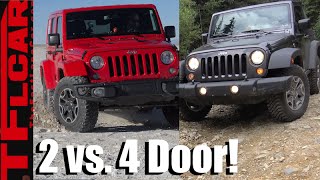 Jeep Wrangler 2 Door vs 4 Door Compared Contrasted amp Reviewed [upl. by Buffo386]