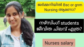 ജർമ്മനിയിൽ Bsc or Gnm നഴ്സിംഗ് ആണോLiving expense of nursing students in Germany😯 [upl. by Ahsenid]