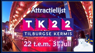 🎢 Attractielijst kermis  Tilburg 2022 [upl. by Susette]