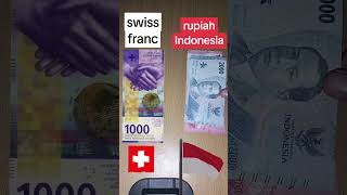 perbandingan uang seribu franc swiss ke rupiah 🇲🇨🇲🇨 [upl. by Cobby]