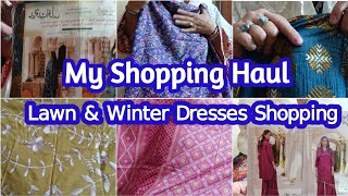 Lawn amp Winter Dresses Shopping HaulMy Shopping HaulHumayal Vlogs [upl. by Christoforo603]