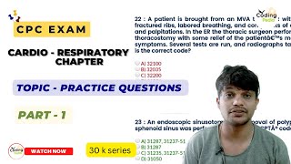 Cardiorespiratory chapter ll Practice questions ll Part 1 cpc cpt cpcexam medicalcoding coding [upl. by Ahsekyw]