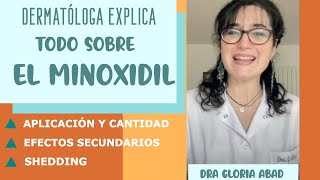 DERMATÓLOGA explica TODO sobre el MINOXIDIL Cómo y cuánto aplicar efectos secundarios shedding [upl. by Lleznod]