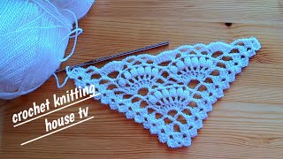 parfait amp magnifique❗️châle au crochet triangle super facile pour les débutantschâle crochet facile [upl. by Ellehsyt758]