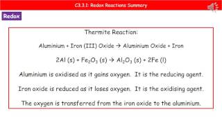 OCR Gateway A C331 Redox Reactions Summary Foundation Tier [upl. by Westfahl]